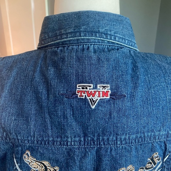 Twin Motorcycle Apparel Denim Daytona Bike Week Shirt - Picture 6 of 7